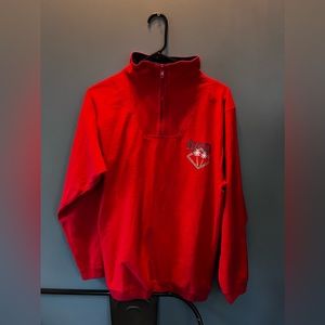 Vintage, oneita brand, Mens medium, red long sleeve, quarter zip, Florida shirt